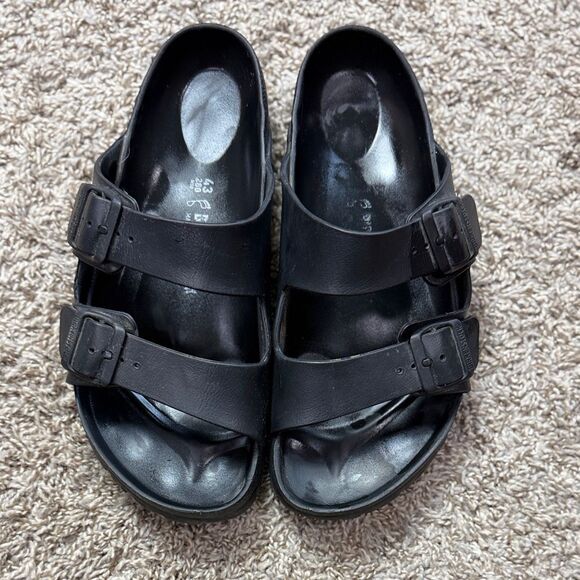 Birkenstock Black Slide on Sandals - Picture 2 of 5